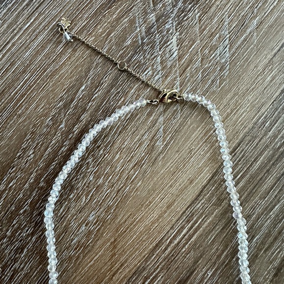 Lucky Brand Clear Crystal Beaded Necklace with Gold Horseshoe with CZ accents - Picture 4 of 7